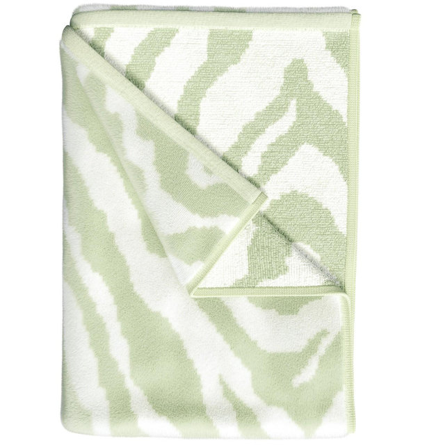 Oversized 36" x 68" Sage Green Zebra Print Cotton Beach Towels - Great Bay Home