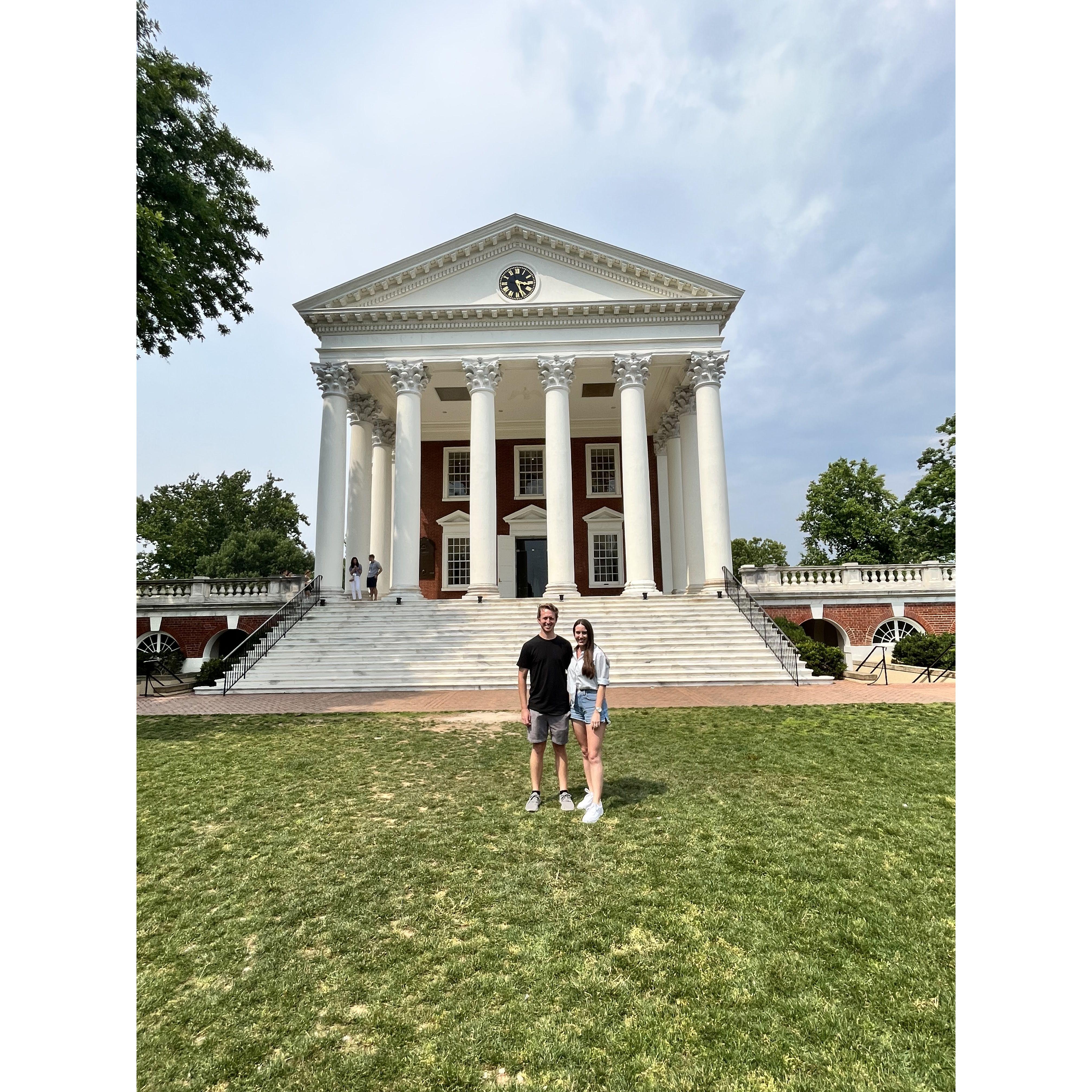 Stefanie showing Sidney around the best college town - Wahoowa!