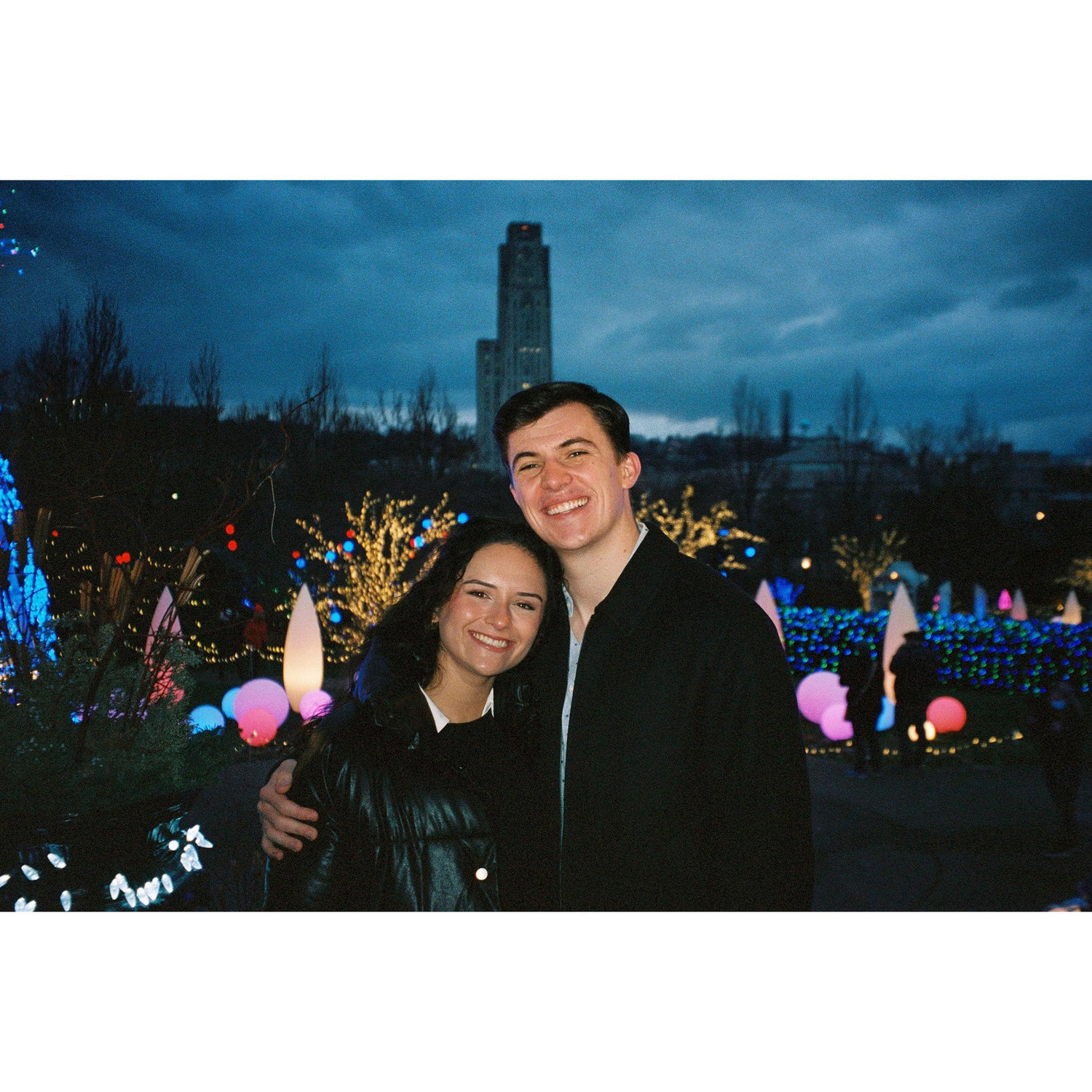 Juliana and James in Pittsburgh during the holidays at Phipps Conservatory, when James was performing last Christmas.