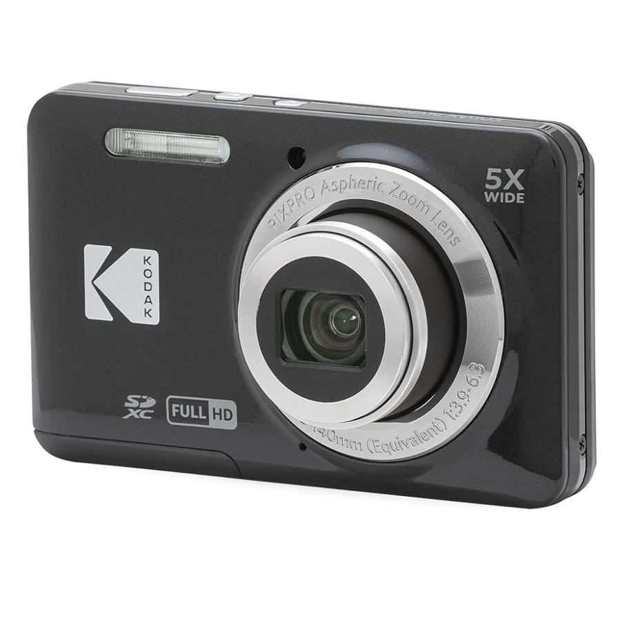 KODAK PIXPRO FZ55-BK 16MP CMOS Sensor Digital Camera 5X Optical Zoom 28mm Wide Angle 1080P Full HD Video 2.7" LCD Vlogging Camera (Black)