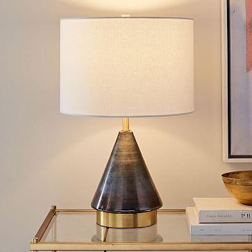 Metalized Glass USB Table Lamp – Small in Gray