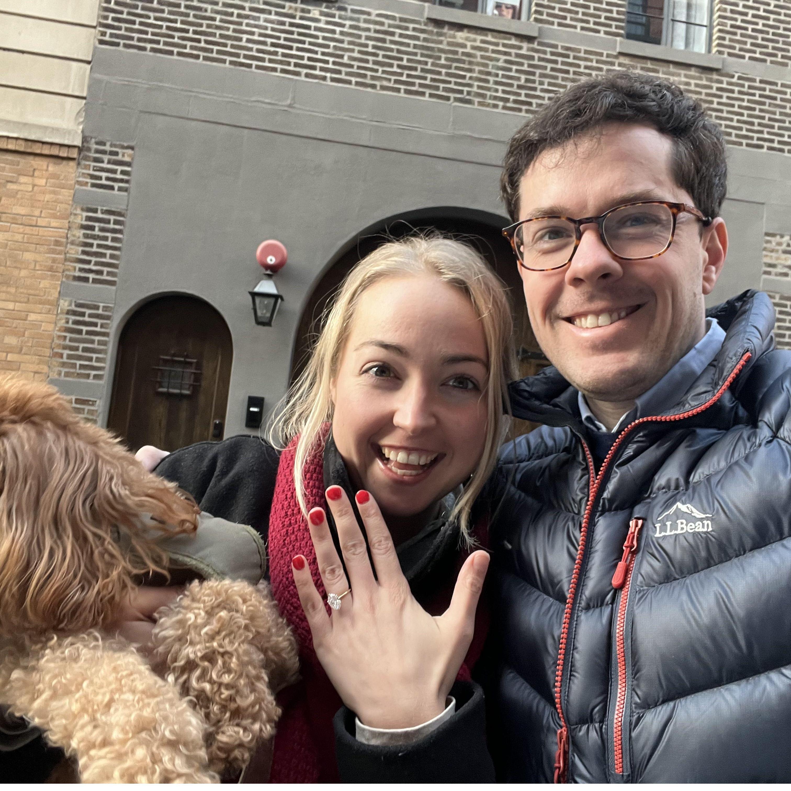 Engagement at Taylor Swifts apartment on Cornelia Street NYC 12/31/22