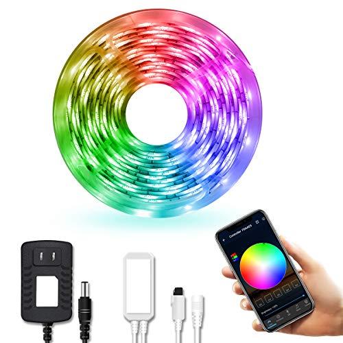 DAYBETTER LED Strip Lights, Smart LED Lights 16.4ft Waterproof 5050 RGB Color Changing Controlled by Phone APP, Sync to Music, WiFi LED Strips Work with Alexa, Google Assistant for Bedroom