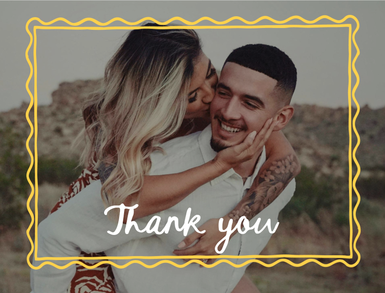 Nyssa Frame | Dark Pastel Blue | Zola Thank You Cards