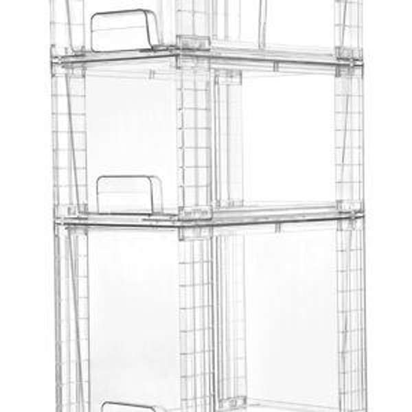 Vtopmart 3 Pack Clear Stackable Storage Drawers,Easy to Assemble Bathroom Organizers and Storage with handles,Plastic Drawers for Kitchen Pantry,Cabinet,Under Sink Organization