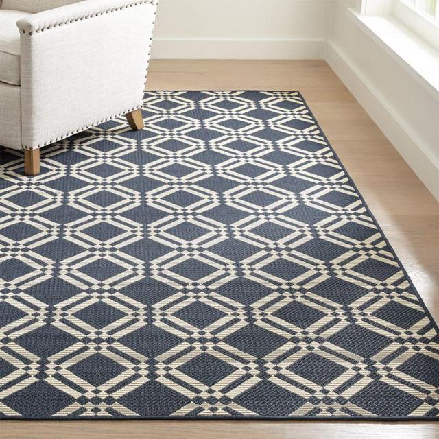 Silas Indoor/Outdoor Indigo Trellis Rug 5'x8'