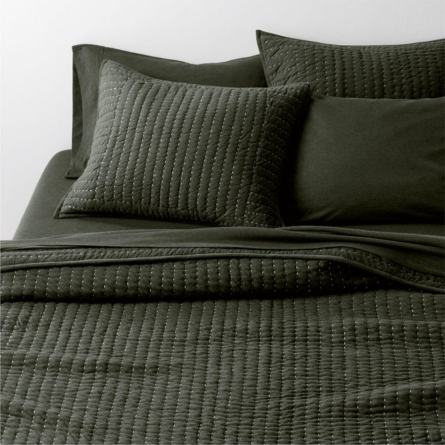 Cozysoft Organic Cotton Jersey Ficus Green King Quilt