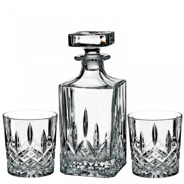 3-Piece Spirit Decanter & 2 Double Old Fashioned Glasses Barware Set
