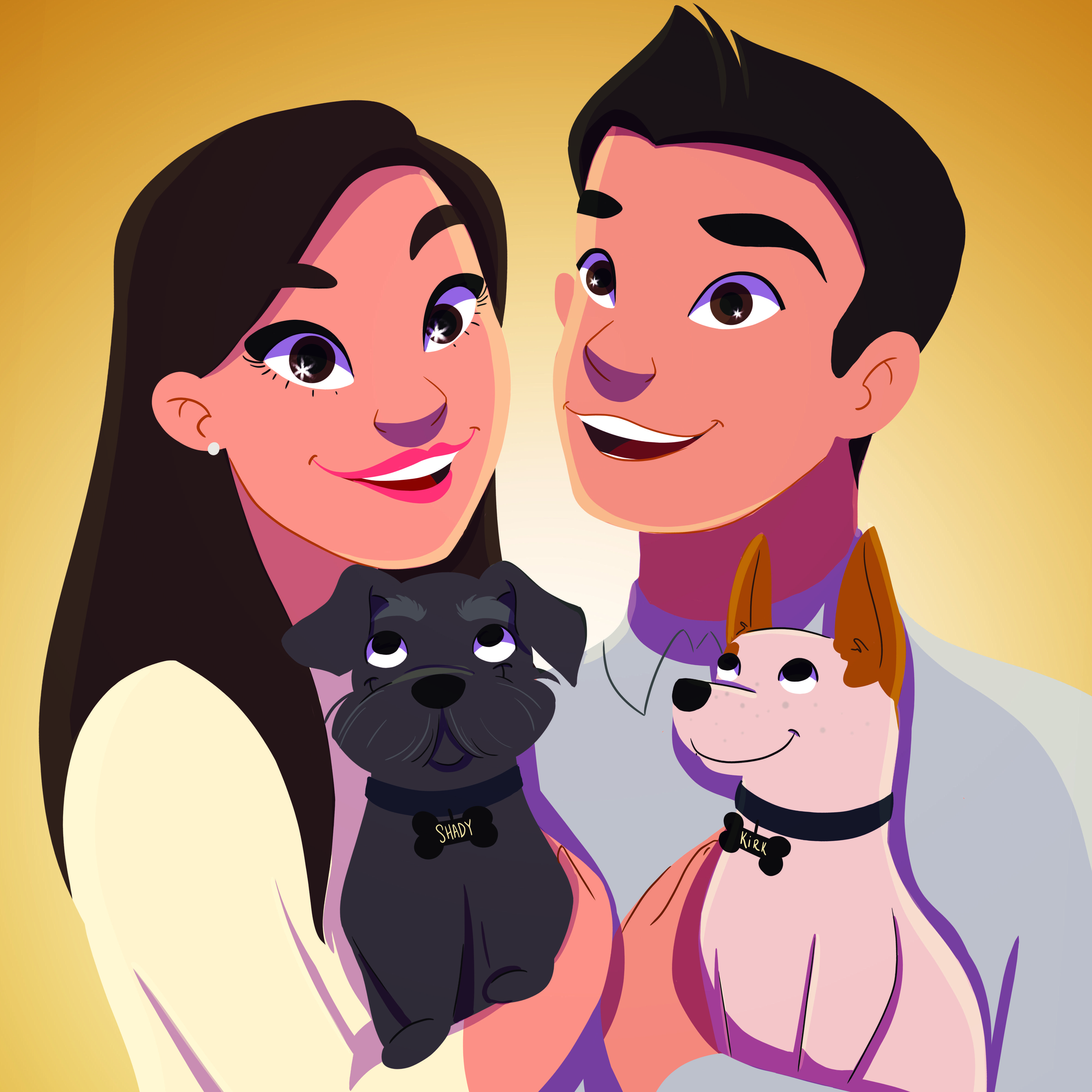 Commission by Susan Curry as Spencer's Xmas present. We have been Disneyfied!! (December 2018)