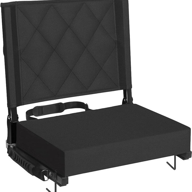 Sheenive Stadium Seats for Bleachers with Back Support, Bleacher Seats with Backs and Cushion Wide, Padded Portable Folding Comfort Stadium Chair with Shoulder Strap, Perfect for Sports Events