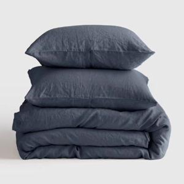 European Linen Duvet Cover Set - King in color Nightfall