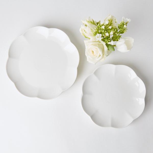 White Scalloped Starter Plate