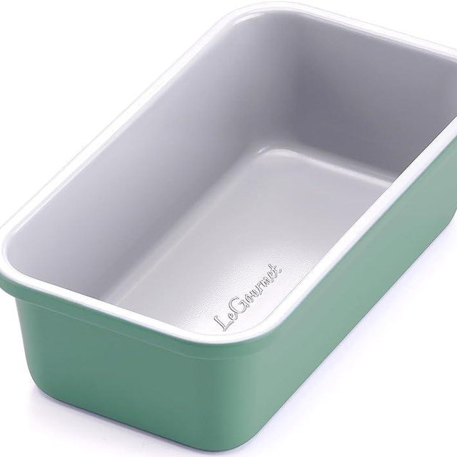 LeGourmet Nonstick Bread Loaf Pan 9 X 5 Inch, Ceramic Coating, Non-Toxic, Rust Resistant Aluminized Steel, Perfect 1 lb Baking Dish for Meatloaf, Pound Cake & Brownie (Rosemary)