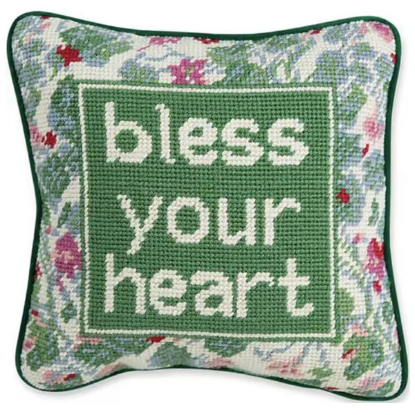 Furbish Bless Your Heart Needlepoint Pillow | Dillard's