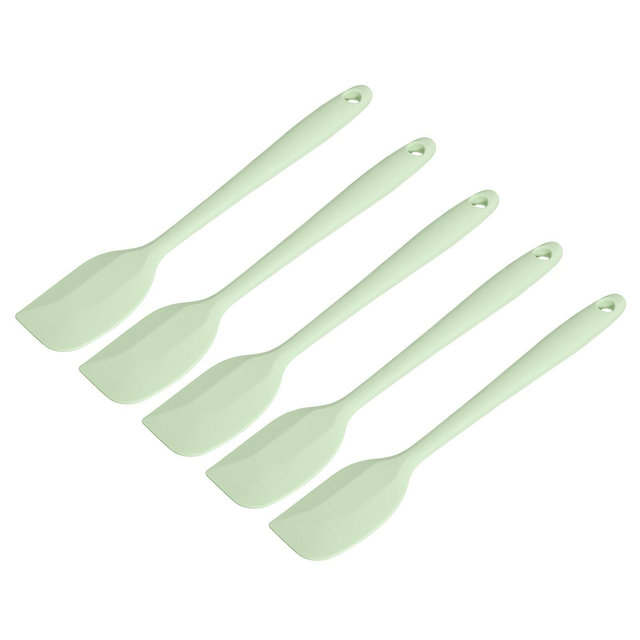 Unique Bargains Heat-resistant Silicone Spatula Spoon for Baking Cooking Mixing 8.5” Cyan 5 Pcs