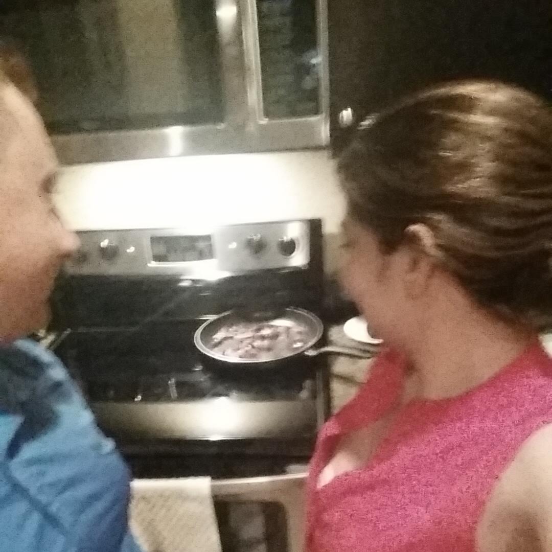 First Time Cooking Together.  Cooking Together is NOT Our Forte =/ . (If We Only Knew By Then lol).