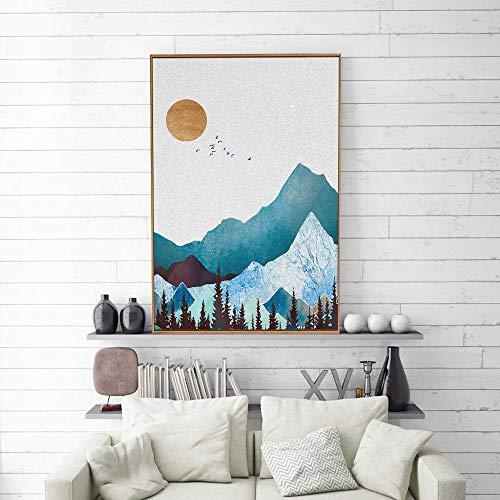 SIGNFORD Framed Canvas Home Artwork Decoration Nordic Style Abstract Color Canvas Wall Art for Living Room, Bedroom - 16x24 inches