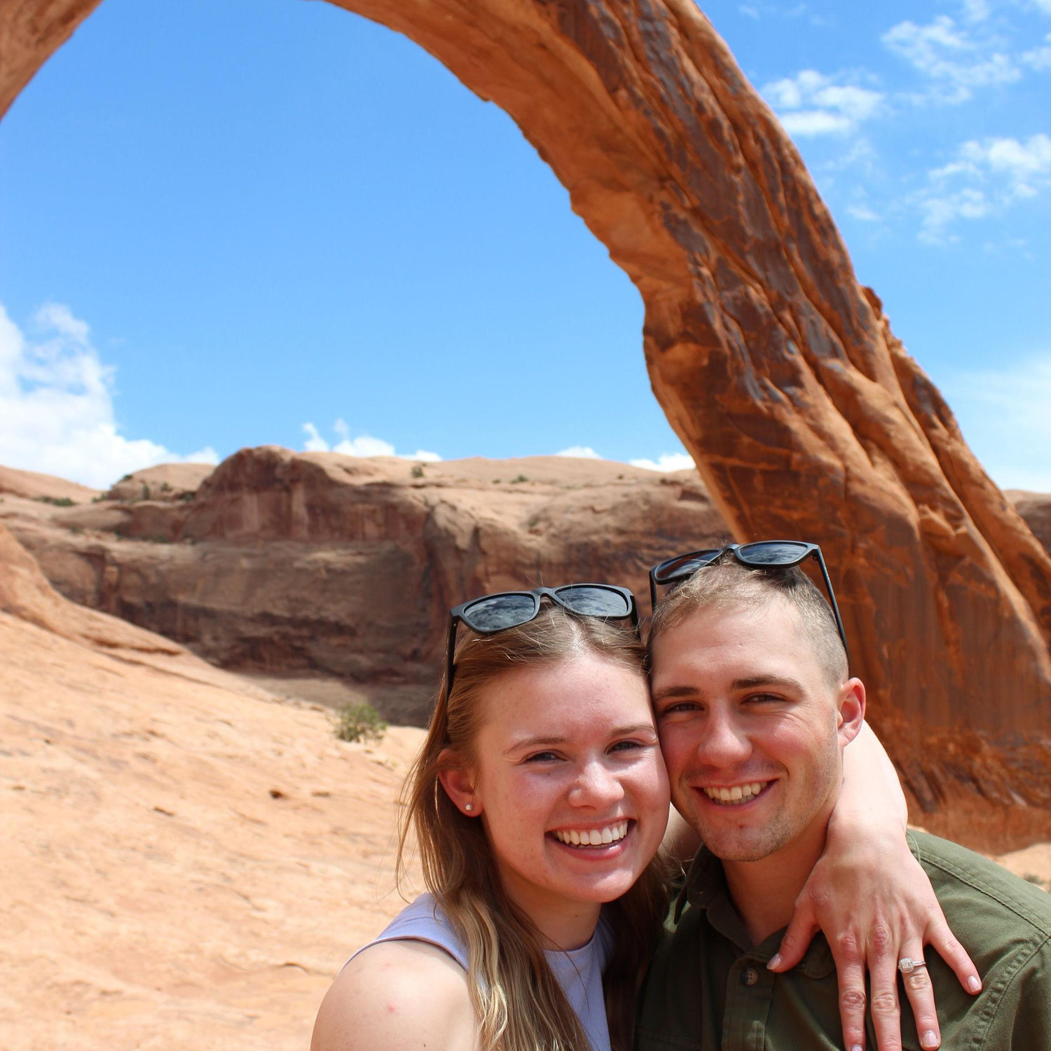 Photos our best friend Grace took of us after Logan proposed in Moab, Utah!