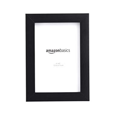AmazonBasics Photo Picture Frame - 4" x 6", Black, 5-Pack