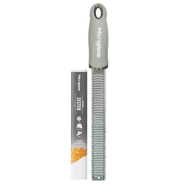 Premium Classic Zester- Sage Green | Lemon Zester tool, Hard Cheese & Vegetable Grater | For Citrus, Parmesan Cheese, Garlic, Ginger, Nutmeg | Fine Stainless Steel Blade, Made in USA
