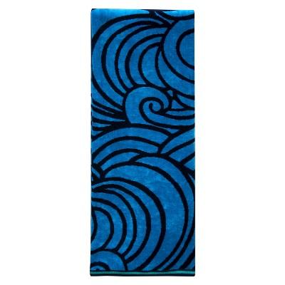 Product description page - Waves XL Beach Towel Blue - Evergreen®