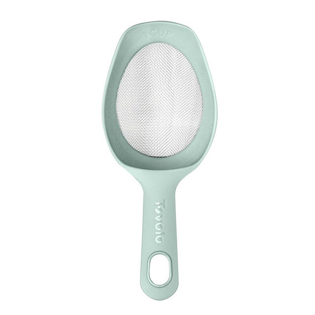 Tovolo Scoop & Sift Flour Sifter for Baking Dusting 1 Cup Fine 20 Mesh Sieve Flour Duster, Easy Scoop Dishwasher Safe Baking Powdered Sugar Flour Sifting Tool for Aerating Coating Dusting, Blue Haze