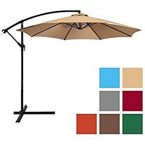 Best Choice Products 10ft Offset Hanging Outdoor Market Patio Umbrella - Beige