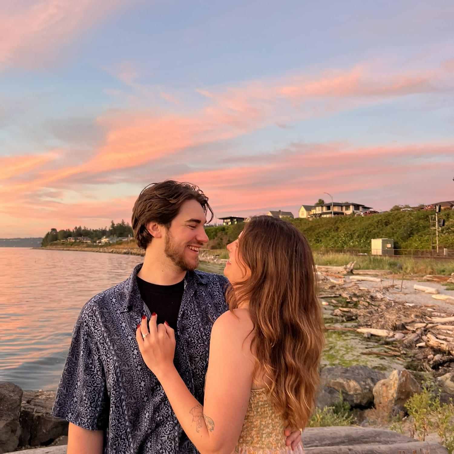 Sunset in Edmonds after proposal