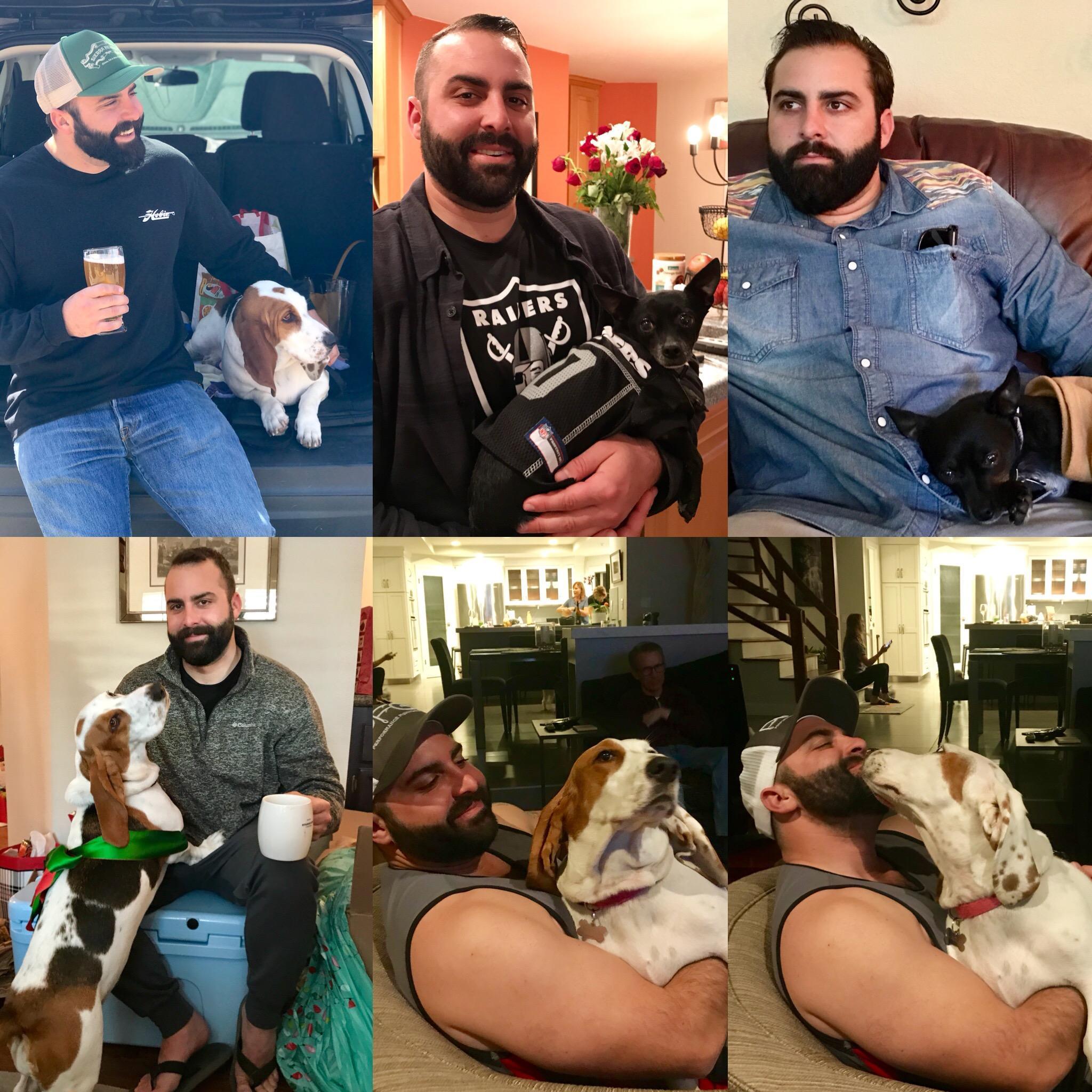 JR with his best buddies, Harley the Basset Hound and Radar the Chihuahua (the Mason family dogs)