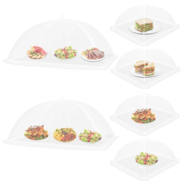 6 Pack Food Covers for Outside Mesh, 2 XL 40x25 inch + 4 L 17x17 inch Popup Foldable Outdoor Food Tents, Screen Net to Keep Bugs Flies Away for Picnic BBQ Camping Party Supplies