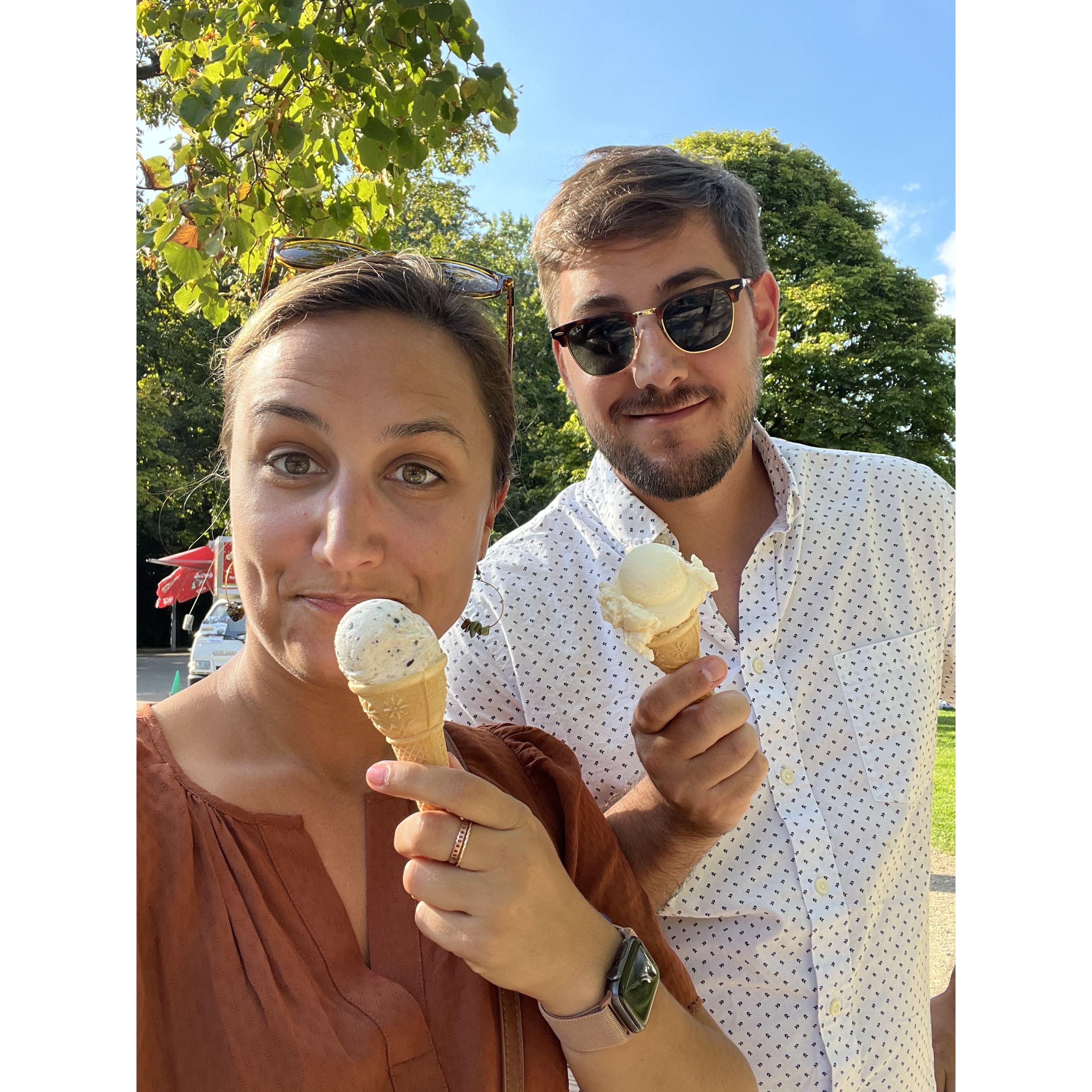 Gelato at Vondelpark in Amsterdam!