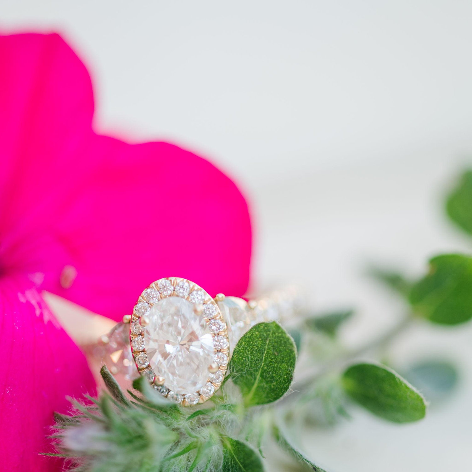 A close up of McKennah's engagement ring.