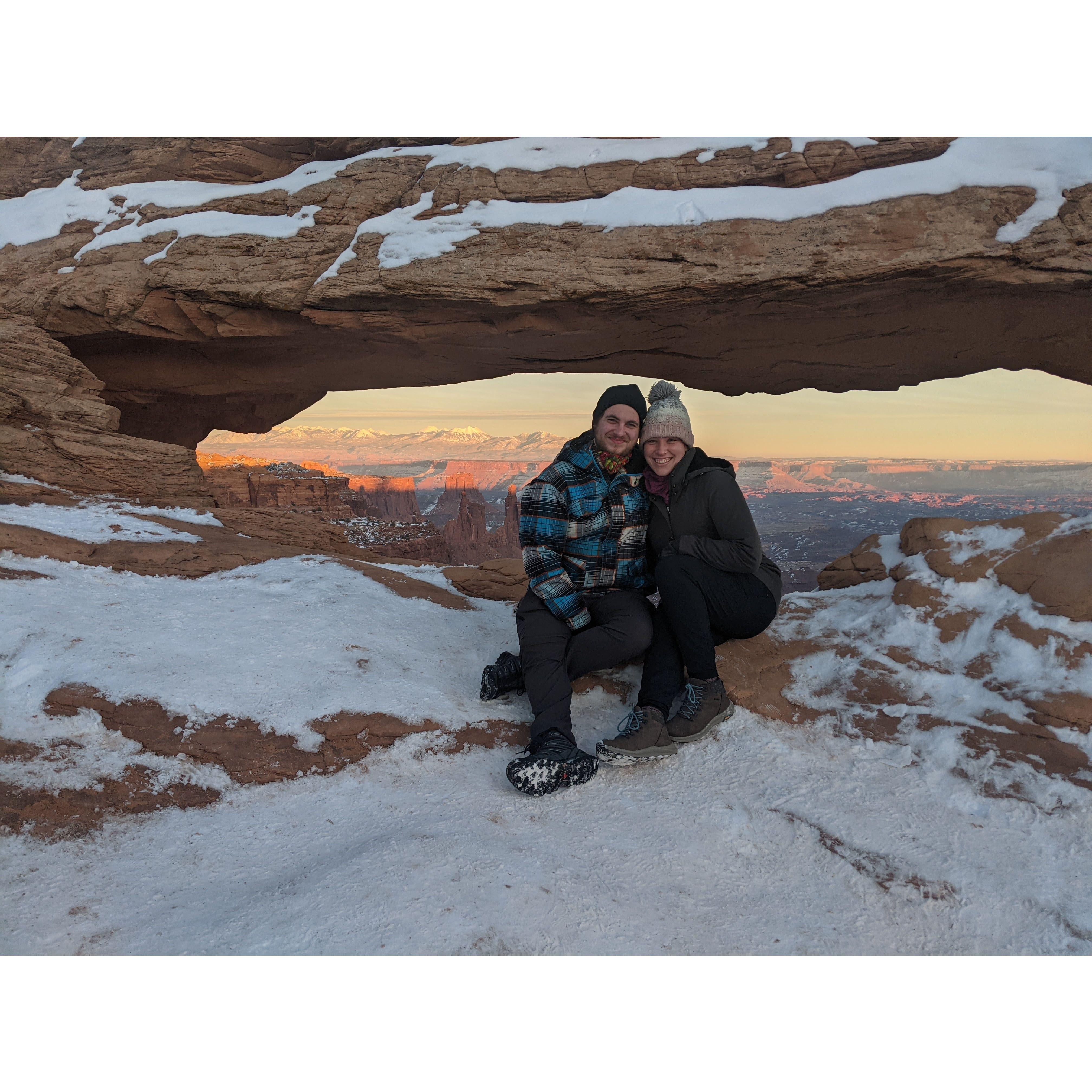 January 2020: A week long trip in Utah visiting all 5 national parks. Some beautiful hiking, great memories, the beautiful red rocks mixed with the white snow, it is one of our most unforgettable trips!