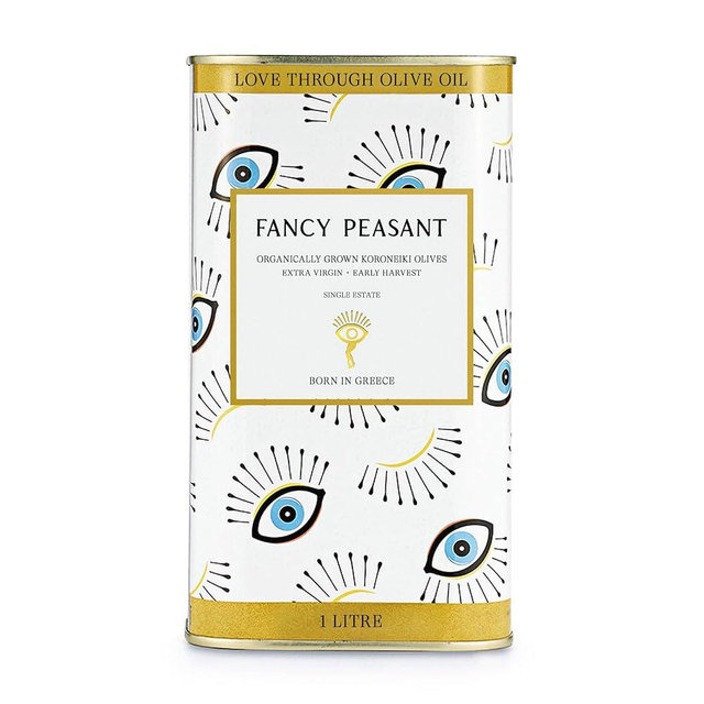 Fancy Peasant Everything Olive Oil, 1L Tin of Greek Extra Virgin Olive Oil, Polyphenol Rich EVOO with Olives from Greece