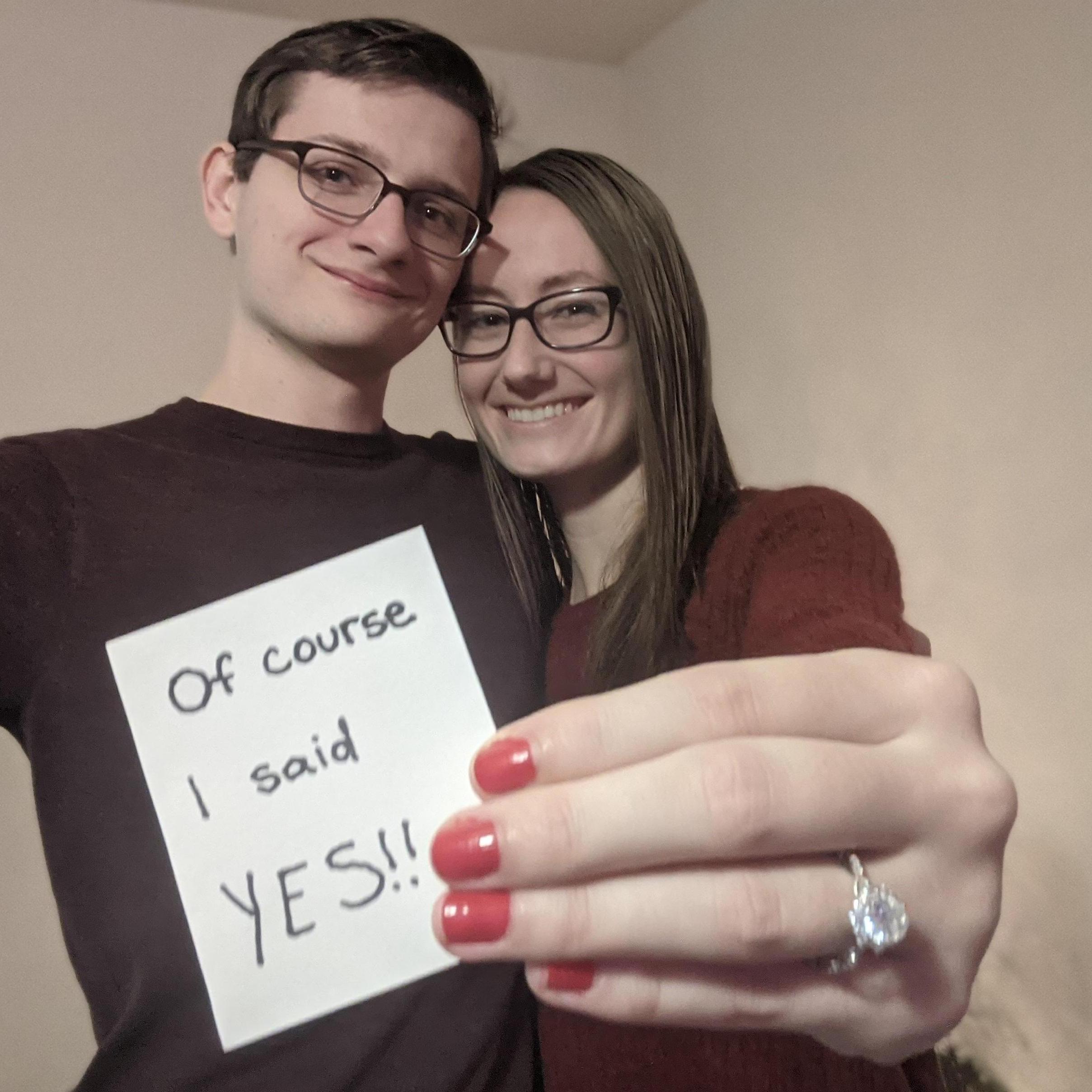 We got engaged at home on December 24, 2020. Of course I said yes!