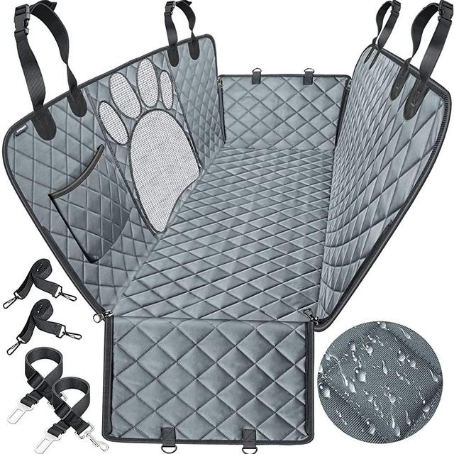URPOWER Upgraded Dog Seat Covers with Mesh Visual Window 100% Waterproof Dog Car Seat Cover Nonslip Pet Seat Cover for Back Seat with Storage Pockets, Washable Dog Hammock for Cars Trucks and SUVs