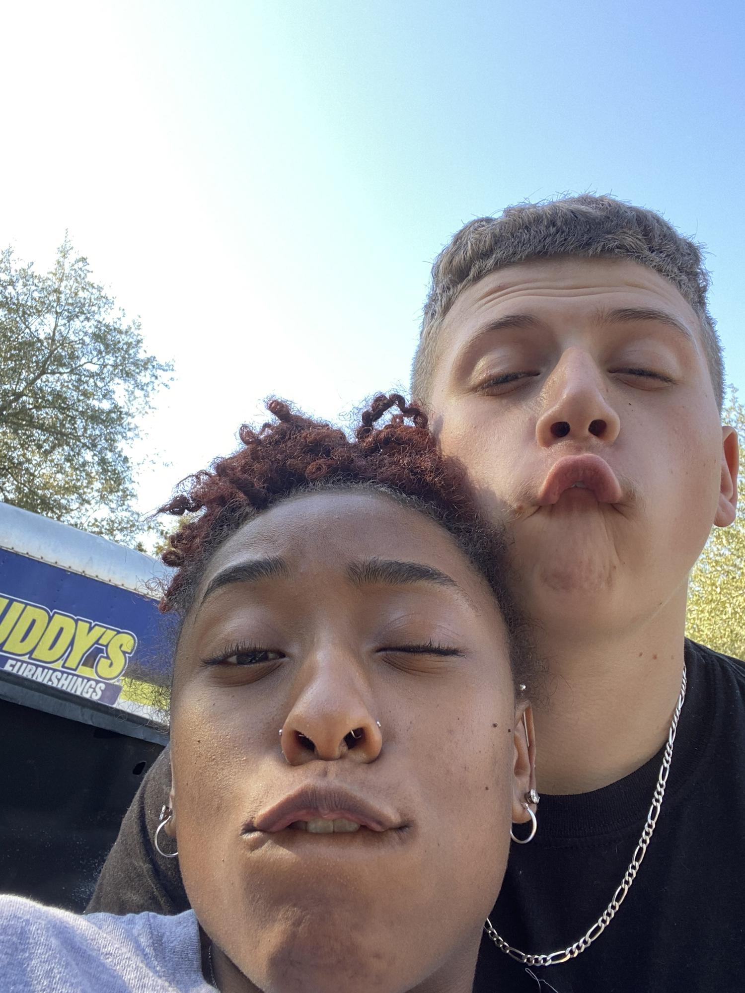 They say that the longer you're with someone, that you start looking alike. See the resemblance? :)