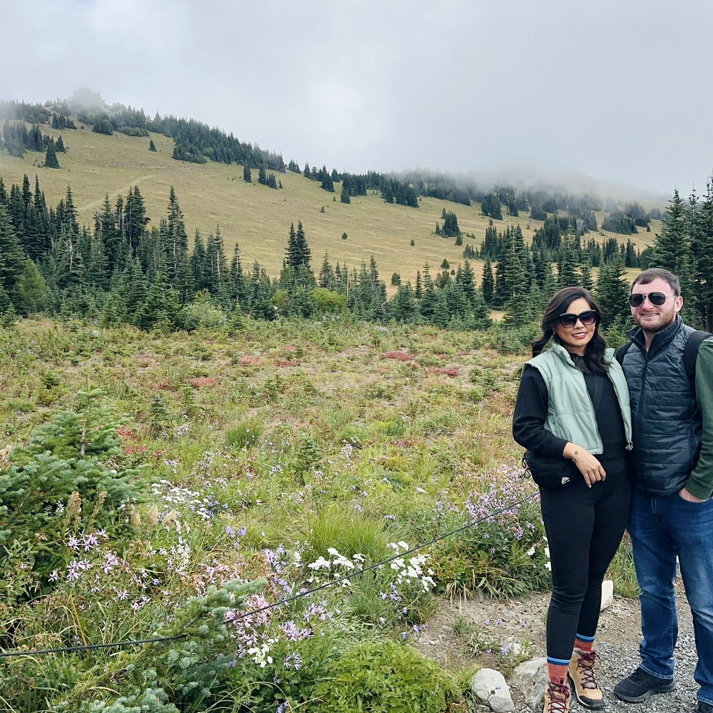 The highest point of Mount Rainier National Park in Washington.