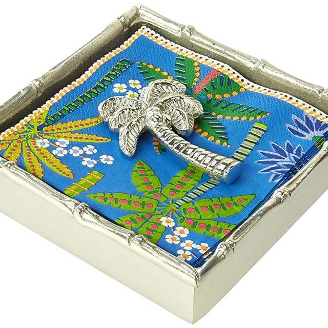 Mariposa Palm Tree Bamboo Napkin Box