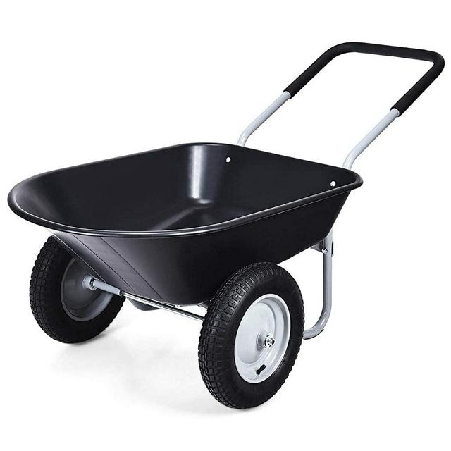 LIVIZA 2 Tire Wheelbarrow Garden Cart, 330 lbs Capacity Heavy Duty Utility Cart, Gorilla Cart with Two 13' Pneumatic Tires, Perfect for Outdoor Lawn Yard Farm Ranch, Black
