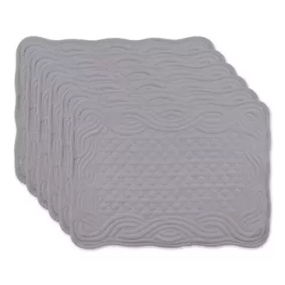 Quilted Farmhouse Placemats in French Blue (Set of 6)