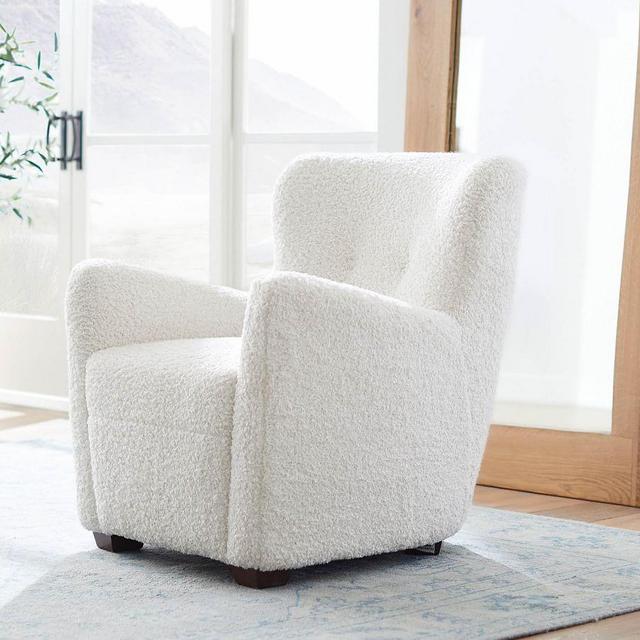 Hart Upholstered Armchair, Polyester Wrapped Cushions, Teddy Faux Fur Ivory