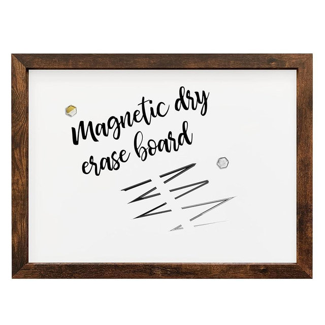 Loddie Doddie - Erase Board, Dry Board for Wall, Magnetic with Built-in Marker Tray, Wall Rustic Frame, 18 inches x 24