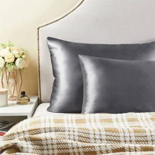 Satin Pillowcase King Set - Dark grey