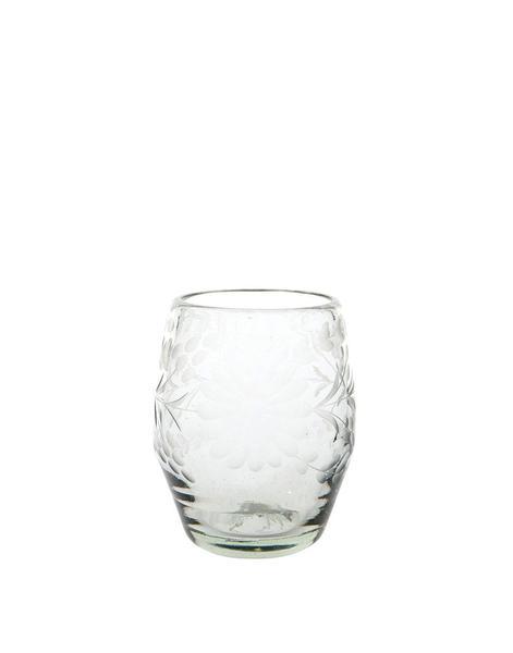 Etched Stemless Wine Glass - Clear