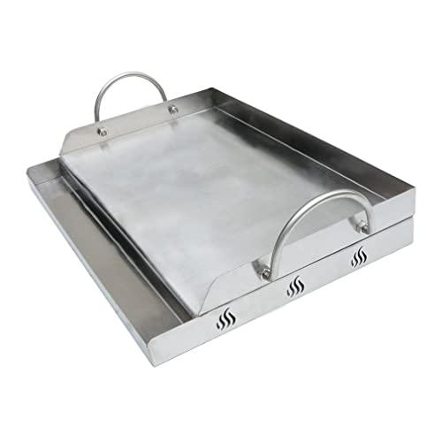 only fire Universal Stainless Steel Rectangular Griddle for Gas BBQ Grills, 23" x 16"