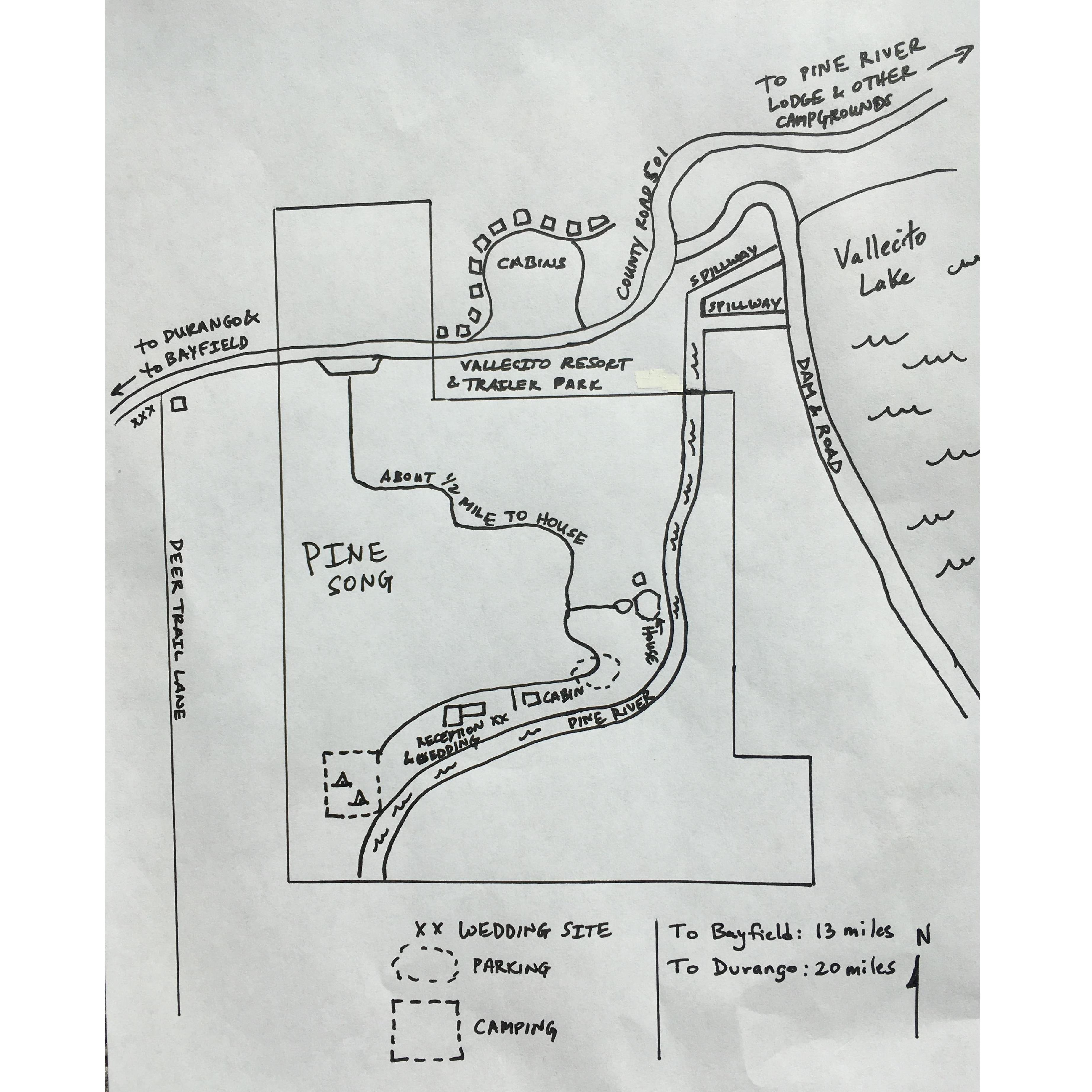 This will be helpful for everyone coming to the wedding and staying nearby. Print it off!