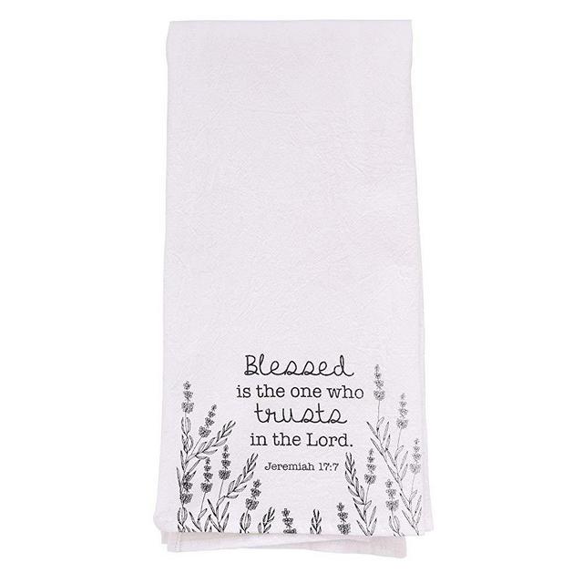 Christian Kitchen Towel, – Trust in The Lord Tea Towel – Jeremiah 17:7 Printed Flour Sack Cotton Kitchen Table Linens