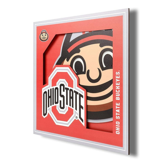 YouTheFan NCAA Ohio State Buckeyes 3D Logo Series Wall Art - 12x12