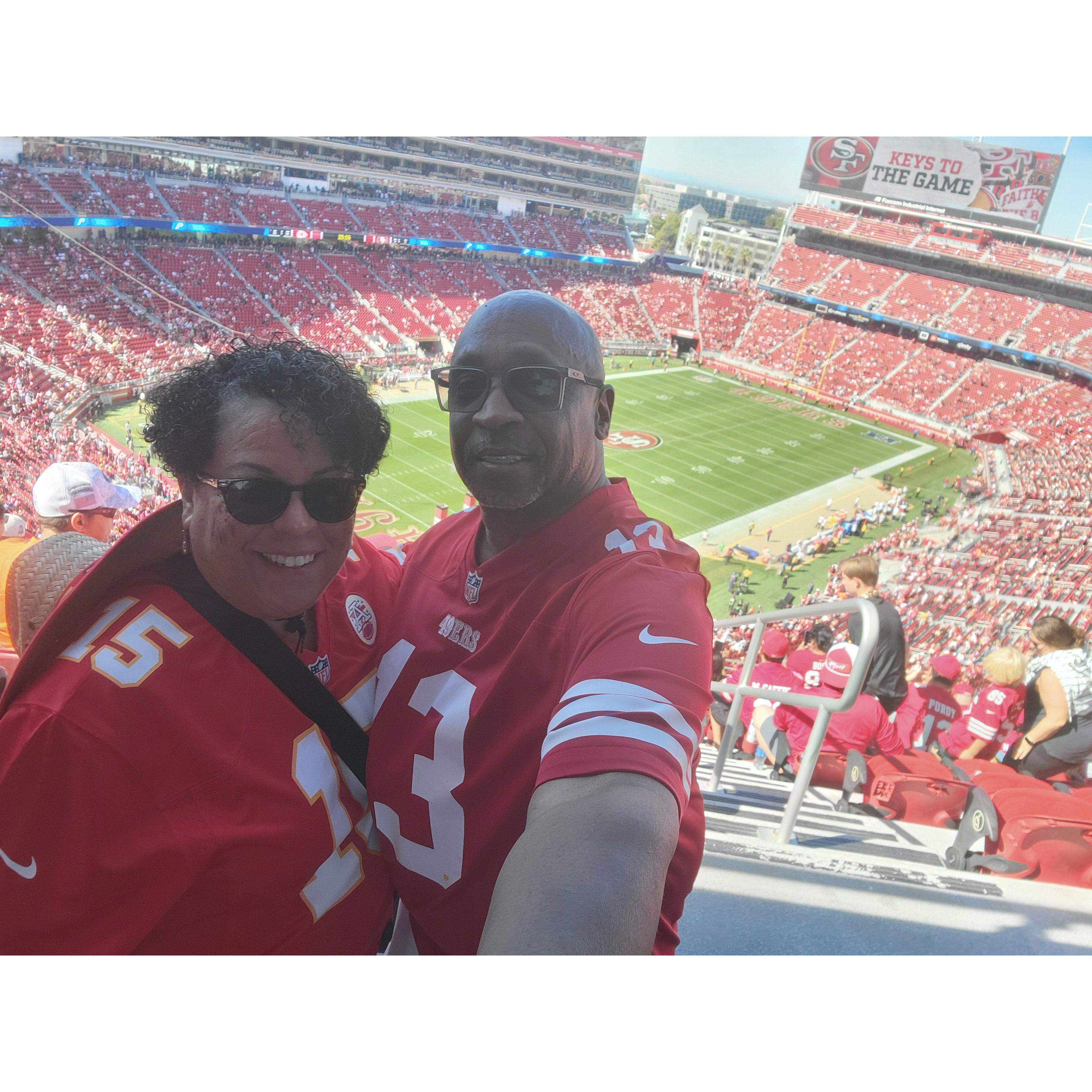 We both love our teams...they just aren't the same one!! lol  KC for the win this day!